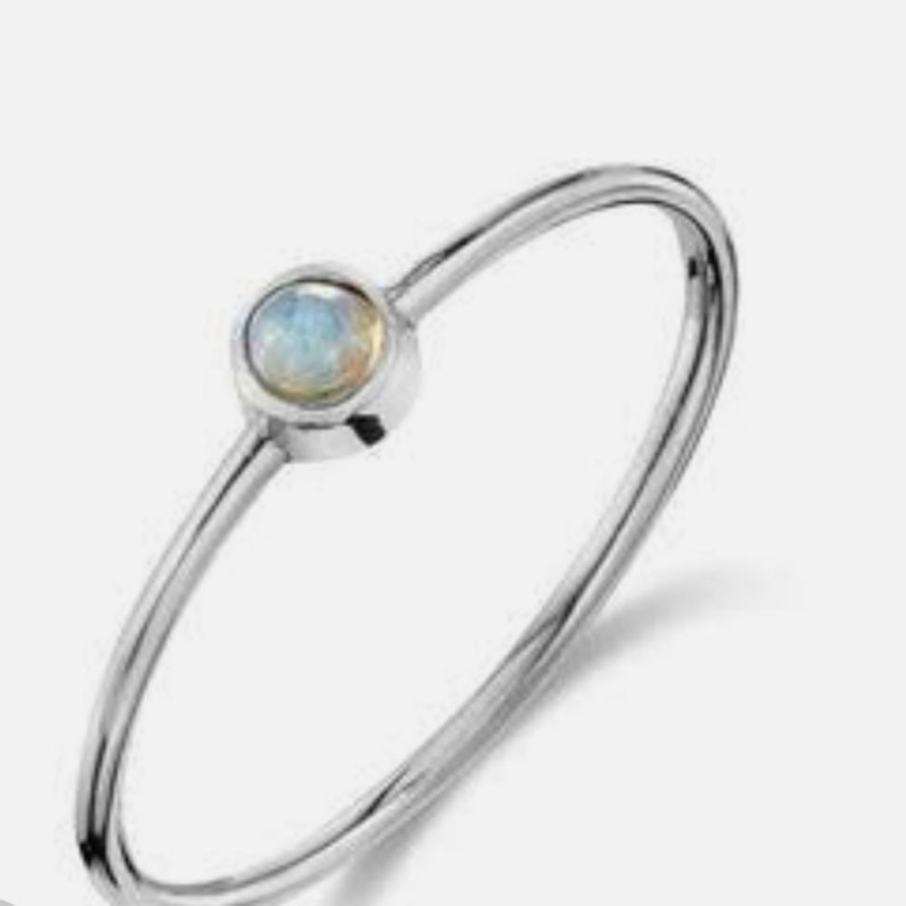 I Am‎ Sterling Silver 925 Opal Stackable Ring